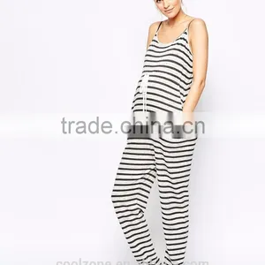Relaxed Fit Scoop Neck Maternity Clothes,side Pockets Jumpsuit Clothes for Maternity thumbnail-5