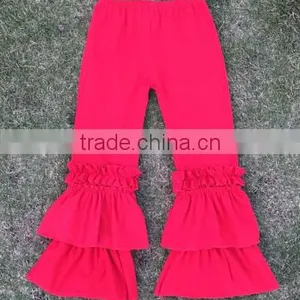 2015 China Boyi Kids Denim Pants Wholesale Girls Triple Ruffle Pants thumbnail-2