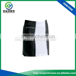 2017 Latest Style Contrast Color Zip Pockets Straightt Hem Lady Golf Skort thumbnail-3