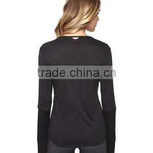 High Quality Women T-shirt Custom T-shirt Women t Shirt Wholesale China O-neck Long Sleeves t Shirt thumbnail-3