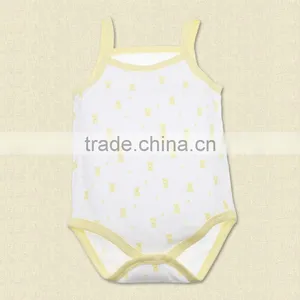 Wholesale Baby Girls Boys 100% Cotton Infant Floral Print Custome Romper Onesie no Sleeve Bodysuit thumbnail-2