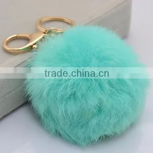 New Keychain Rabbit Fur Pompoms Pretty Tassel Fur Ball Keychain Fashion Keychain With Fur Pompoms thumbnail-6