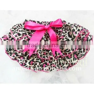Hot Pink Leopard Satin Ruffles Bloomers Panties - BSL5 thumbnail-1