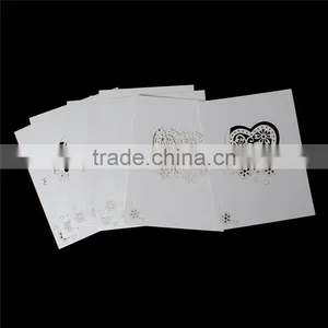 Paper Wedding Party Name Place Cards Heart Hollow Silvery White thumbnail-3