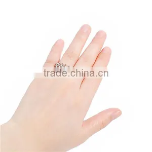Copper Open Rings Silver Tone Hollow thumbnail-3