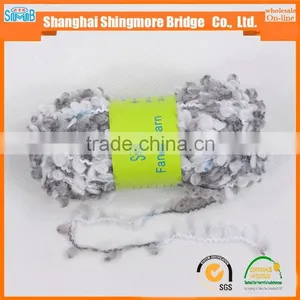 Chiina Fancy Yarn Supplier Cheap Sales High Standard 100% Polyester Boucle Yarn With Balls for Knitting thumbnail-1