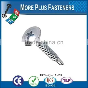 Made In Taiwan Modified Truss Head Wafer Head Phillips Drive Self Drilling Stainless Steel Zinc thumbnail-4