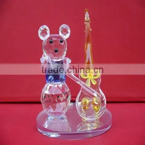 Crystal Violin Modle Cheap Lovely K9 Crystal Bear for Birthday Gift,valentine Craft thumbnail-1