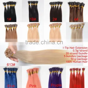 100% Human Hair Extension Keratin i Tip Curly Hair Extensions thumbnail-5