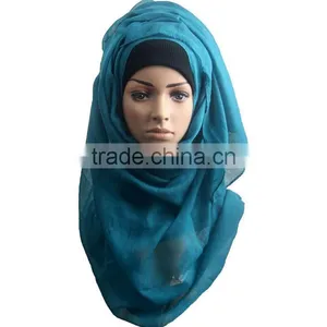 Hot Sale Summer Spring Women Muslim Hijab Scarf Fashion Plain Color Cotton Scarves thumbnail-3