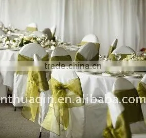 Lemon Green Organza Sash for Polyester Banquet Chair Cover thumbnail-1