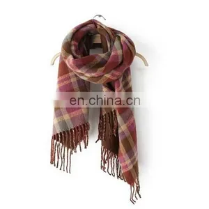 Shawls&Scarves Two Usage Tartan Fringe on the Botton Winter Warmer Tartan Scarf Trendy Fashion thumbnail-4