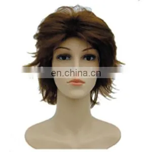 MCW-0409 Party Masquerade Synthetic Short Brown Bob Wig for Man thumbnail-1