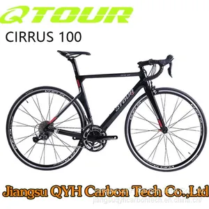 QTOUR 700C Full Carbon Fiber Road Bicycle Cirrus 100 V Brake Aero Carbon Road Bicycle thumbnail-1