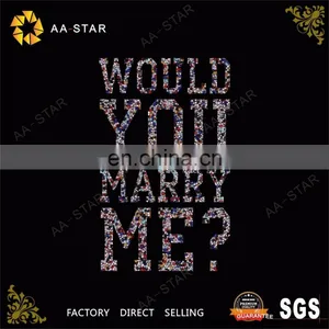 Would You Marry Me? Bling Letter Rhinestone Laser Cut Motif for Men thumbnail-1