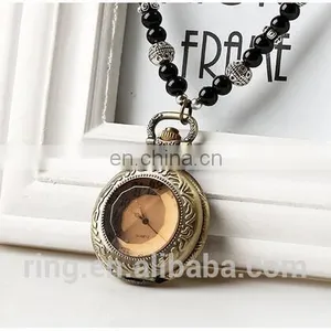 Vintage Design New Artistic Bead Chain Pocket Brass Watch thumbnail-1