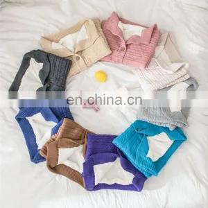 Wholesale Luxury Acrylic Knitted Kids Baby Children Super Soft Blanket Throw For Sofa Chair thumbnail-4