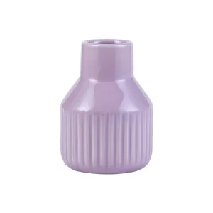 China Hand Made Small Cyan Red Light Yellow Ceramic Flower Vase For Bedroom And Hotel thumbnail-5