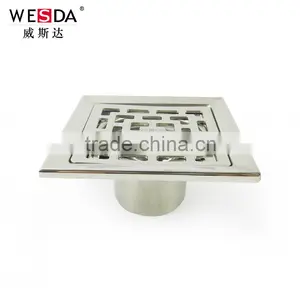WESDA 3.5inch New Style Full Set Adjustable Floor Drain With Bottom Outlet Stainless Steel Floor Drain,roof Drain, Shower Drains thumbnail-1
