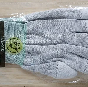 BA Factory Price Hand Protective ESD PU Finger Coated Gloves thumbnail-1