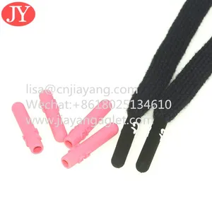 Soft Silicone Plastic Aglet Flat Cotton Drawstring With Silicone Shoe Lace Buckle Shoelace Aglet thumbnail-1