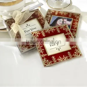 Square Golden Glitter Photo Insert Coaster Glass Photo Coaster Glass Coaster Manufacturers thumbnail-1