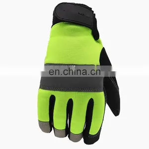 Breathable Touchscreen Mens Synthetic Leather Work Gloves Gardening Gloves With Anti Slip Padded Palm thumbnail-1