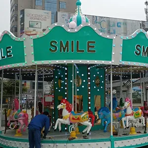 Amusement Rides Mechanical Indoor Chinese Green Carousel Ride For Kids Equipment thumbnail-5