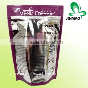 Bottom Gusset Plastic Coffee Bean Packaging Bags With Zipper thumbnail-1
