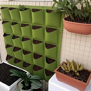 Multi-pocket Strawberry Grow Bags Hanging Vertical Flower Herb Planter Bags for Balcony Garden Decoration thumbnail-4