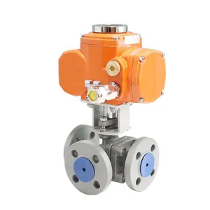 Manufacturer Direct Sales Electric Ball Valve Flange Three-way Ball Valve thumbnail-2