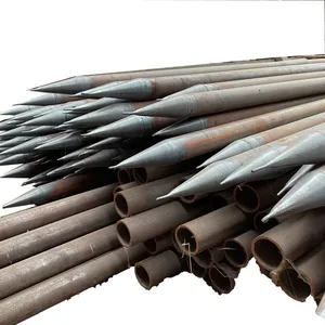 Stock Available Perforated Grouting Piling Steel Tube Injection Grouting Pipe,With Sharp Pointed End for Grouting Work thumbnail-1