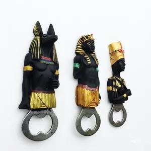 Wholesale Price Personalized Egypt Cairo Pyramids Pharaohs Tourist Souvenirs Gifts Crafts Resin Polyresin Fridge Magnet Bottle Opener Factory thumbnail-1