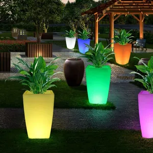 Wholesale Price Outdoor Garden Lights Rechargeable Led Luminous Mushroom Plastic Magic Rgb Light up Flower Pots&planters thumbnail-1