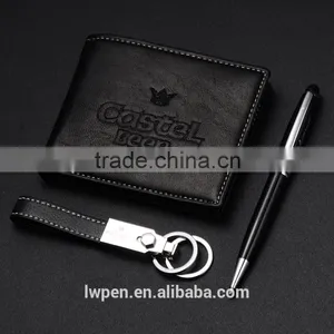Hot Sale Business Card Holder and Pen Keychain Gift Set thumbnail-1