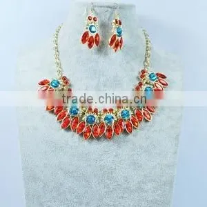 Wholesale Fashion Women Crystal Necklace & Earrings Set thumbnail-4