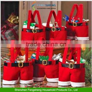 15*22cm Christmas Santa Pants Kid Gift Candy Bags Stocking Xmas Holder thumbnail-1