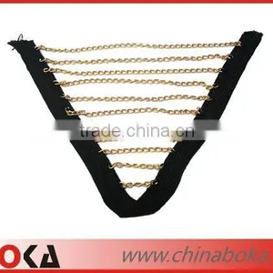 Fashion V-shape Garment Collar With Chains thumbnail-1
