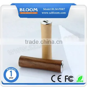 Tube Unique Handy Charger 2600mah ,wholesale Wood Power Bank Gift thumbnail-2