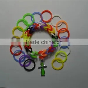Beautiful Lady Silicone Rainbow Braid Wrist With Many Colors thumbnail-2