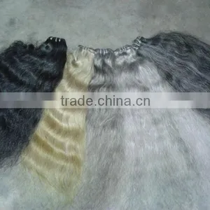 Single Drawn Machine Weft Grey Hair thumbnail-1