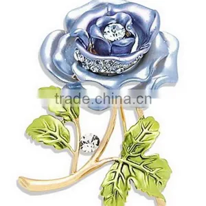 2015 Hottest Purple Red Charmpagne Rose Flower Pin Brooch thumbnail-2