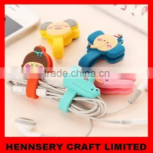 Customized Shape and Logo Soft Pvc Rubber Cable Winder for Mp3/mp4/mp5 thumbnail-1