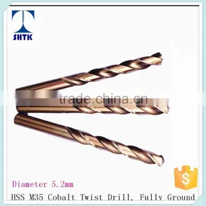 Prfessional Quality HSS M35 Cobalt Drill Fully Ground Twist Drill Bit,Dia 5.2mm, Drill Bit thumbnail-3