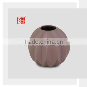Brown Ceramic Vase Small Ball Shape Porcelain Vase thumbnail-1
