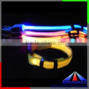 Rechargeable LED Pet Dog Collar, USB Rechargeable Pet Collar Leash, 6 LED Polyester Fibre Webbing Dog Collars thumbnail-1