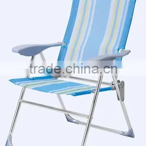 Comfortable Ventilated Folding Aluminum Beach Chair With Adjustable Positions thumbnail-1