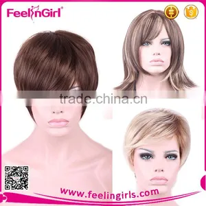 Wholesale Cheap Human Hair Full Half Lace Blonde Wig thumbnail-1