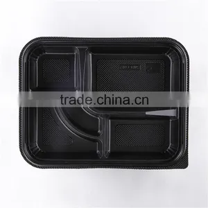 KW3-1102 Food-grade and Rectangular Disposable Clear Plastic Divided Food Serving Tray (264*204*46mm), OEM Orders Are Welcome thumbnail-2