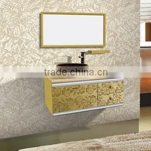 Marble Top #304 Stainless Steel Bathroom Furniture With Art Basin thumbnail-1
